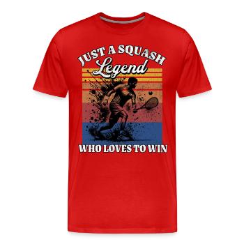 Joueur de squash américain - T-shirt bio Premium Homme - rouge - Devant - Damien (186cm)