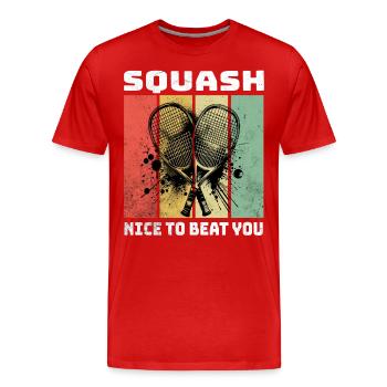 Dictons sur le squash - T-shirt bio Premium Homme - rouge - Devant - Damien (186cm)
