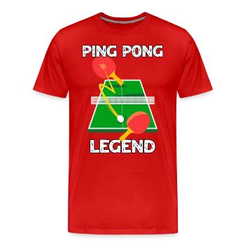 Ping Pong Legende - Männer Premium Bio T-Shirt - Rot - Vorne - Damien (186cm)