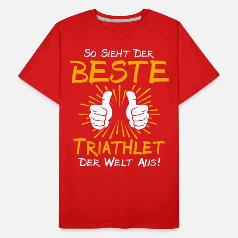 Triathlet Geschenkidee Männer Premium Bio T-Shirt