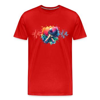 Ping Pong Herzlinie - Männer Premium Bio T-Shirt - Rot - Vorne - Damien (186cm)