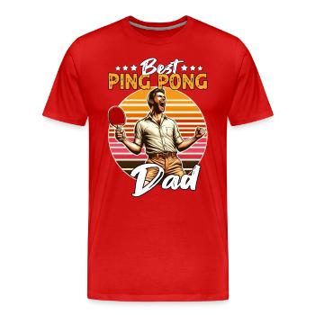 Ping Pong Papa - Männer Premium Bio T-Shirt - Rot - Vorne - Damien (186cm)