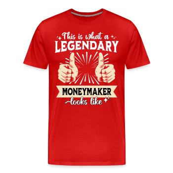 Legendary moneymaker - Men's Premium Organic T-Shirt - red - Front - Damien (186cm)