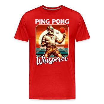 Ping Pong Tischtennis - Männer Premium Bio T-Shirt - Rot - Vorne - Damien (186cm)