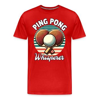 Ping Pong Whisperer - Männer Premium Bio T-Shirt - Rot - Vorne - Damien (186cm)