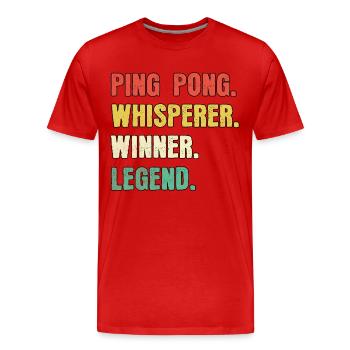 Ping Pong Whisperer Légende du Ping Pong - T-shirt bio Premium Homme - rouge - Devant - Damien (186cm)