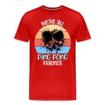 Ping Pong Tischtennis - Männer Premium Bio T-Shirt - Rot - Vorne - Damien (186cm)
