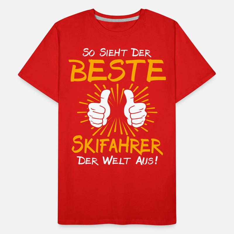 Skifahrer Geschenkidee Männer Premium Bio T-Shirt