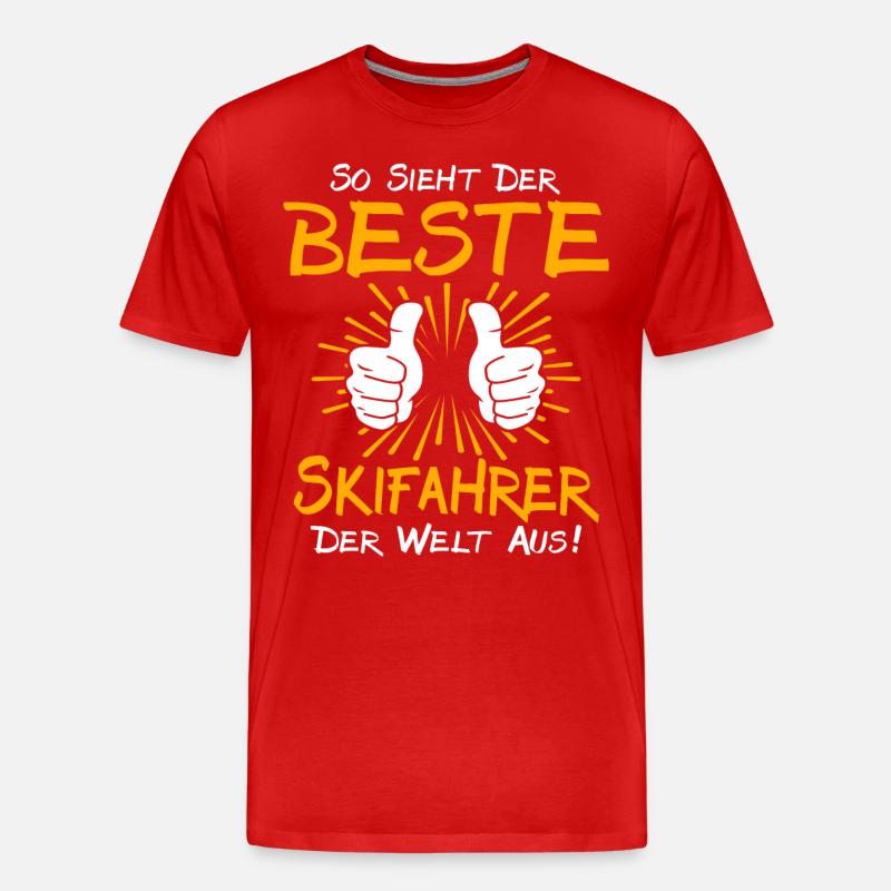 Skifahrer Geschenkidee - Männer Premium Bio T-Shirt - Rot