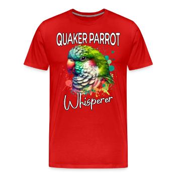 Monk Parakeet Whisperer - Men's Premium Organic T-Shirt - red - Front - Damien (186cm)