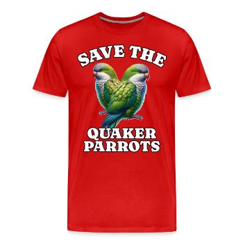 Mönchssittich Save Quaker Parrot - Männer Premium Bio T-Shirt - Rot - Vorne - Damien (186cm)