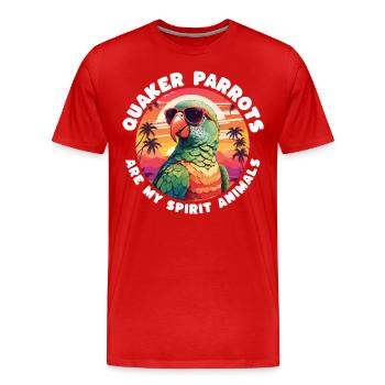 Funny monk parakeet sayings - Men's Premium Organic T-Shirt - red - Front - Damien (186cm)