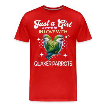 Mönchssittich Mädchen Quaker Parrot - Männer Premium Bio T-Shirt - Rot - Vorne - Damien (186cm)