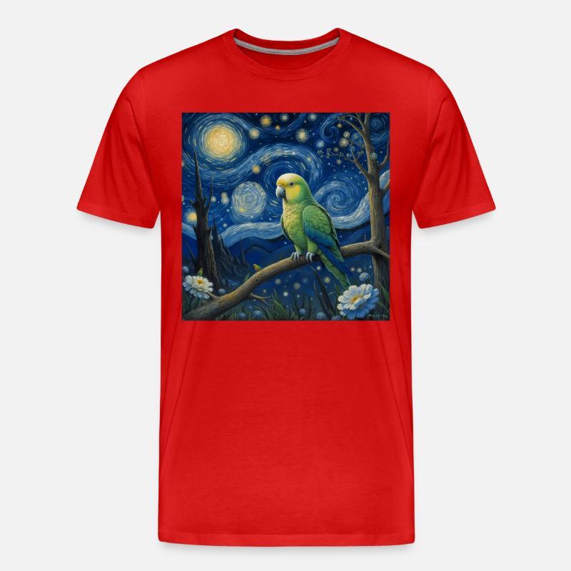 Mönchssittich Starry Night - Männer Premium Bio T-Shirt - Rot