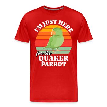 Funny monk parakeet sayings - Men's Premium Organic T-Shirt - red - Front - Damien (186cm)