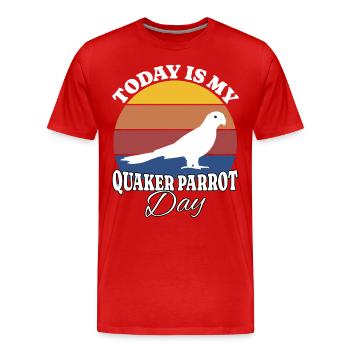 Monk parakeet Quaker Parrot - Men's Premium Organic T-Shirt - red - Front - Damien (186cm)