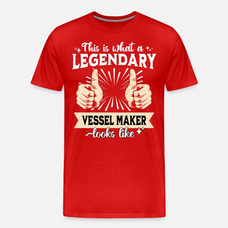 Legendärer Schiffbauer - Männer Premium Bio T-Shirt - Rot