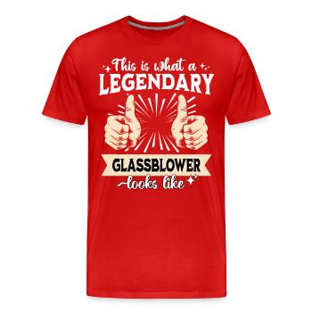 Legendary glassblower - Men's Premium Organic T-Shirt - red - Front - Damien (186cm)