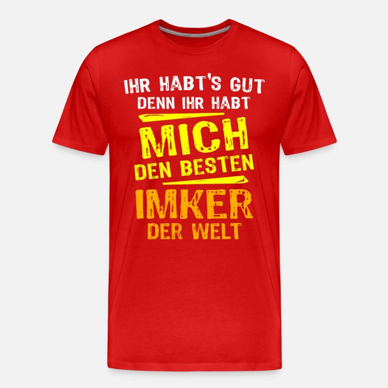 Imker Geschenk - Männer Premium Bio T-Shirt - Rot