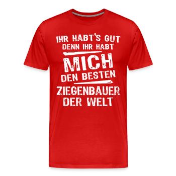 Éleveur de chèvres - T-shirt bio Premium Homme - rouge - Devant - Damien (186cm)
