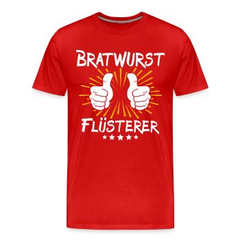 Bratwurst Spruch - Männer Premium Bio T-Shirt - Rot - Vorne - Damien (186cm)