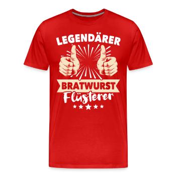 Bratwurst Sprüche - Männer Premium Bio T-Shirt - Rot - Vorne - Damien (186cm)