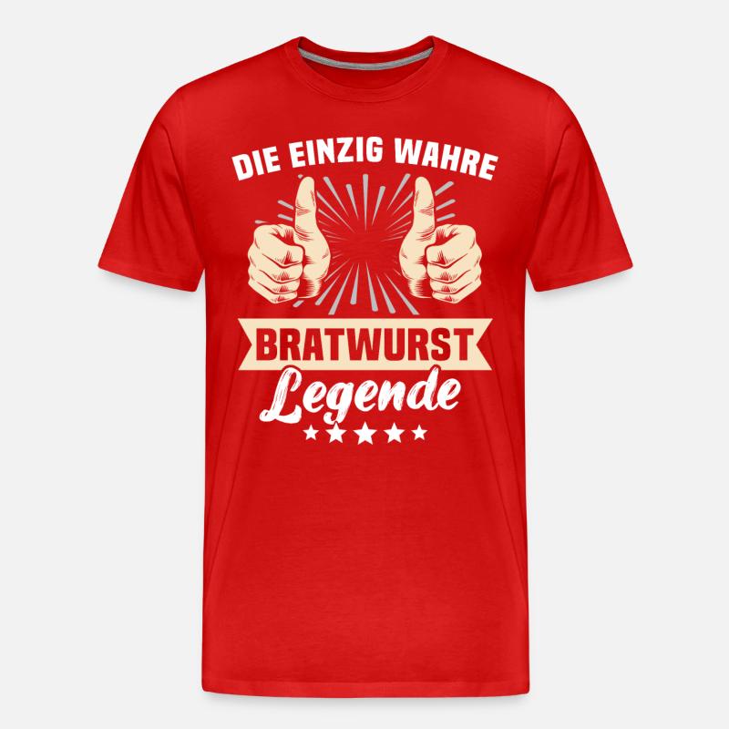 Bratwurst Sprüche - Männer Premium Bio T-Shirt - Rot