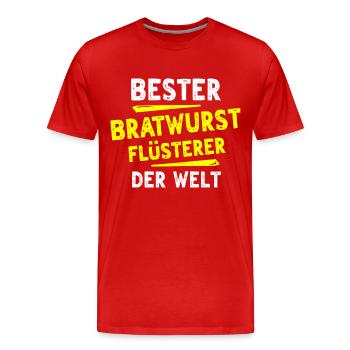 Bratwurst Geschenk - Männer Premium Bio T-Shirt - Rot - Vorne - Damien (186cm)