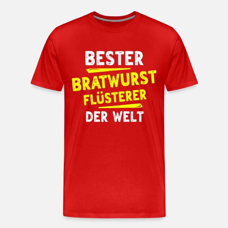 Bratwurst Geschenk - Männer Premium Bio T-Shirt - Rot