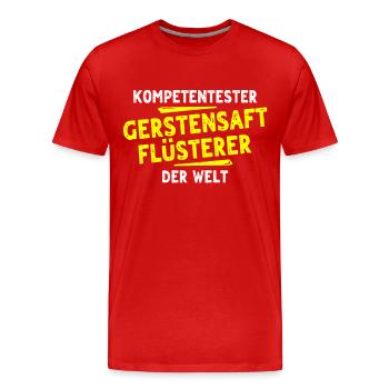 Cadeau de jus d’orge - T-shirt bio Premium Homme - rouge - Devant - Damien (186cm)