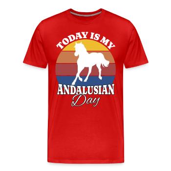 Andalusier Andalusian - Men's Premium Organic T-Shirt - red - Front - Damien (186cm)