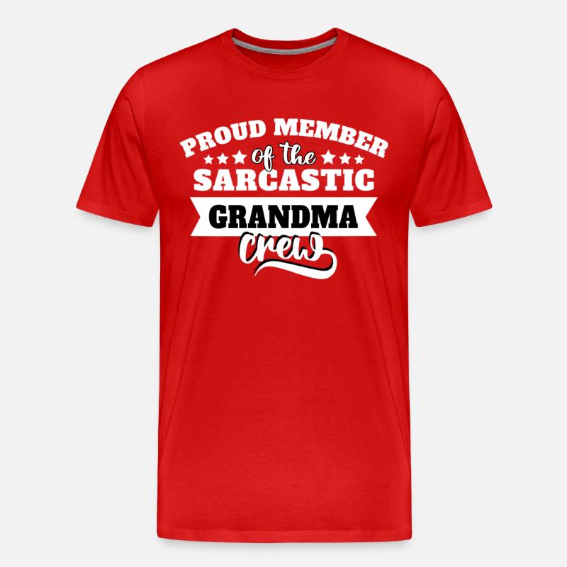 Oma Sarkasmus - Männer Premium Bio T-Shirt - Rot