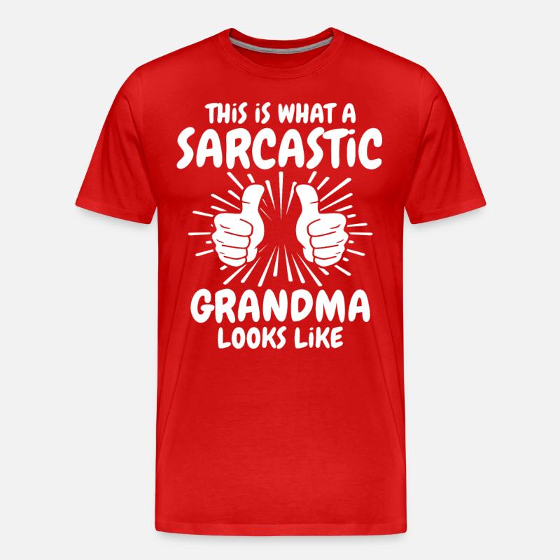 Sarkastischer Oma - Männer Premium Bio T-Shirt - Rot