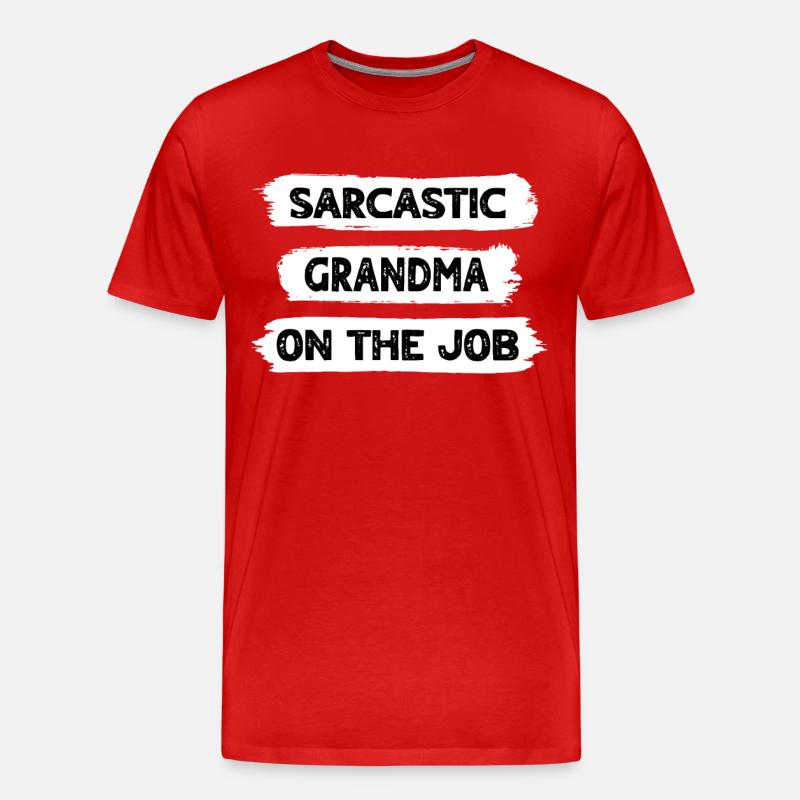 Sarkasmus Oma - Männer Premium Bio T-Shirt - Rot