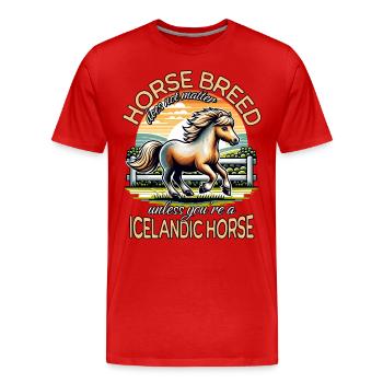 Cheval Islandais Islandais - T-shirt bio Premium Homme - rouge - Devant - Damien (186cm)
