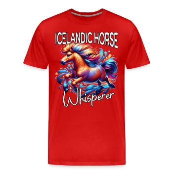 Cheval chuchoteur islandais - T-shirt bio Premium Homme - rouge - Devant - Damien (186cm)