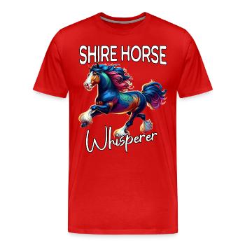 Cheval de la Comté, Cheval chuchoteur - T-shirt bio Premium Homme - rouge - Devant - Damien (186cm)