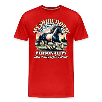 Dicton du cheval de la Comté Cheval de la Comté - T-shirt bio Premium Homme - rouge - Devant - Damien (186cm)