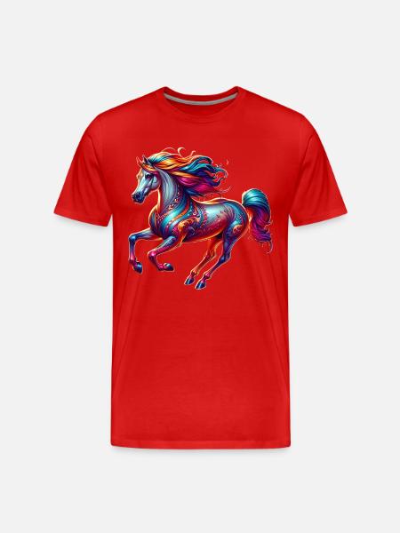 Irisches Zugpferd Pferd - Männer Premium Bio T-Shirt - Rot