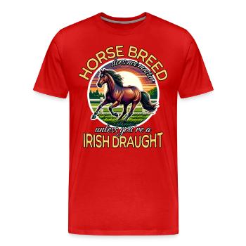 Cheval de trait irlandais de trait irlandais - T-shirt bio Premium Homme - rouge - Devant - Damien (186cm)