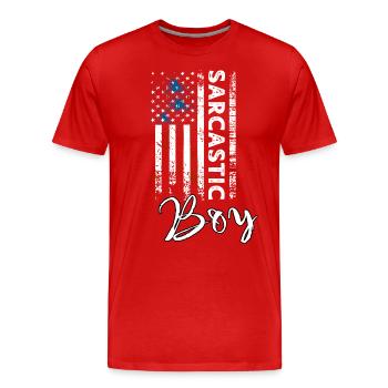 Sarkastischer Junge - Männer Premium Bio T-Shirt - Rot - Vorne - Damien (186cm)