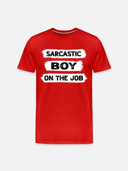Sarcasm Boy - Men's Premium Organic T-Shirt - red