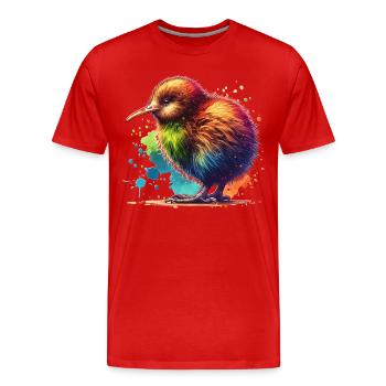Kiwi Bird - Männer Premium Bio T-Shirt - Rot - Vorne - Damien (186cm)