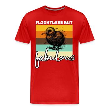 Dictons drôles d’oiseau kiwi - T-shirt bio Premium Homme - rouge - Devant - Damien (186cm)