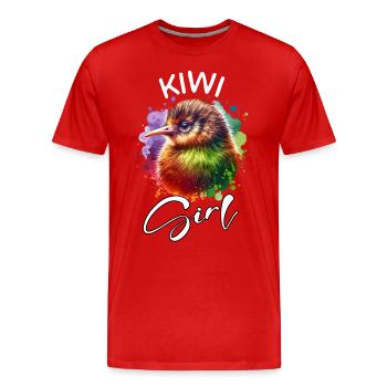Kiwi Girl New Zealand Kiwi - Men's Premium Organic T-Shirt - red - Front - Damien (186cm)