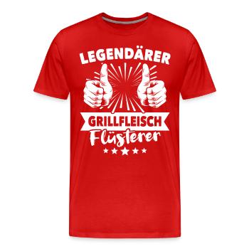Légende de la viande grillée - T-shirt bio Premium Homme - rouge - Devant - Damien (186cm)