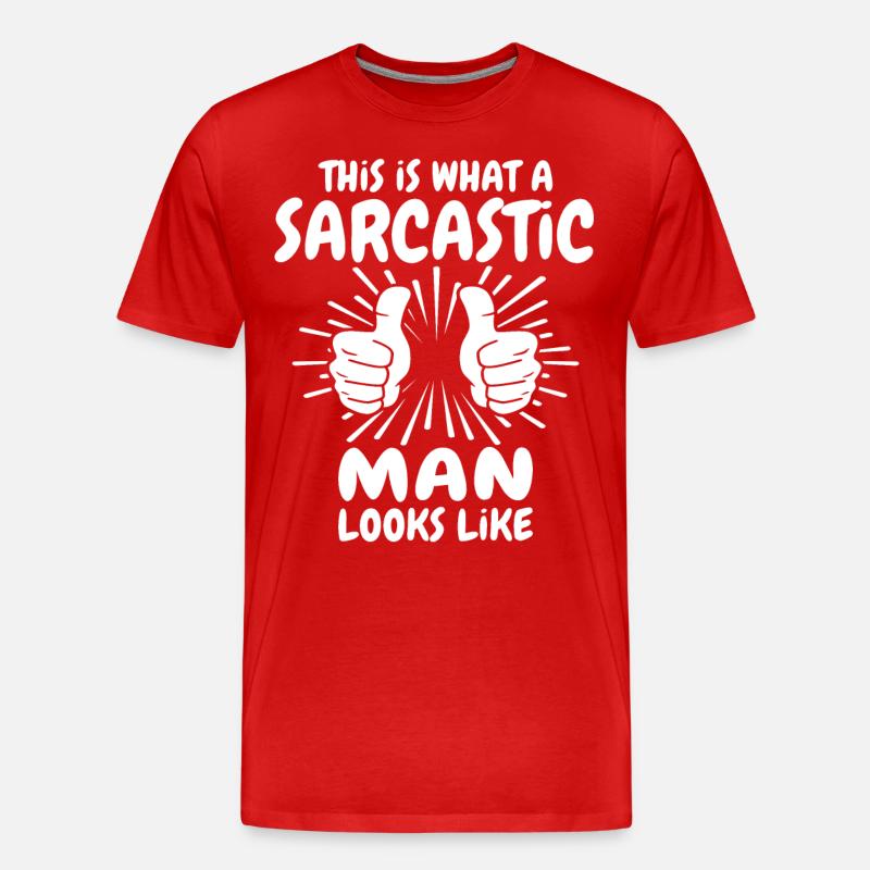 Sarkastischer Mann - Männer Premium Bio T-Shirt - Rot