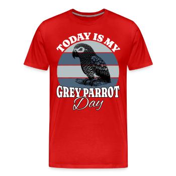 Perroquet gris d’Afrique Perroquet gris - T-shirt bio Premium Homme - rouge - Devant - Damien (186cm)