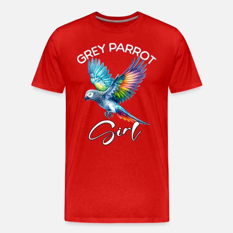 Grey Parrot Mädchen Graupapagei - Männer Premium Bio T-Shirt - Rot