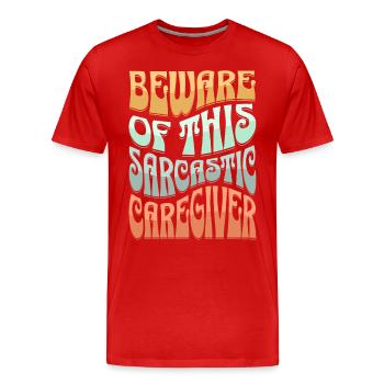 Sarcastic Supervisor Sarcasm - Men's Premium Organic T-Shirt - red - Front - Damien (186cm)